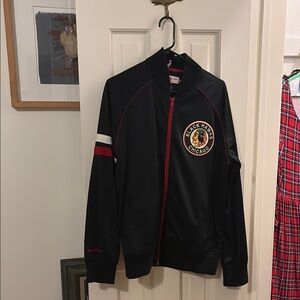 Mitchell & Ness Black and Red Varsity Bomber Jacket